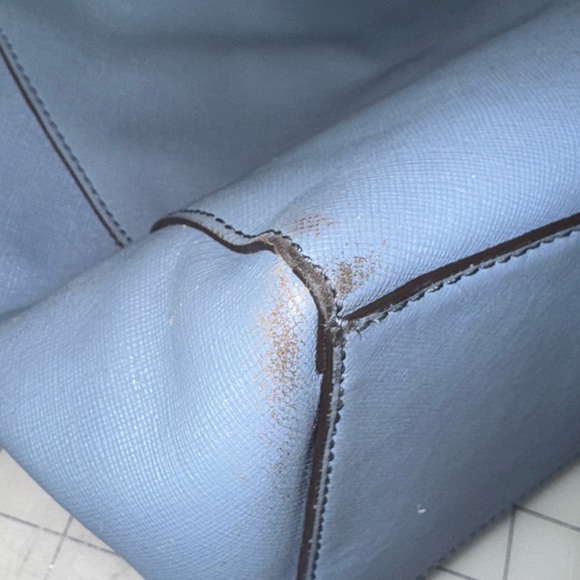 Coach Madison East West Blue Saffiano Leather Tote - Picture 12 of 15